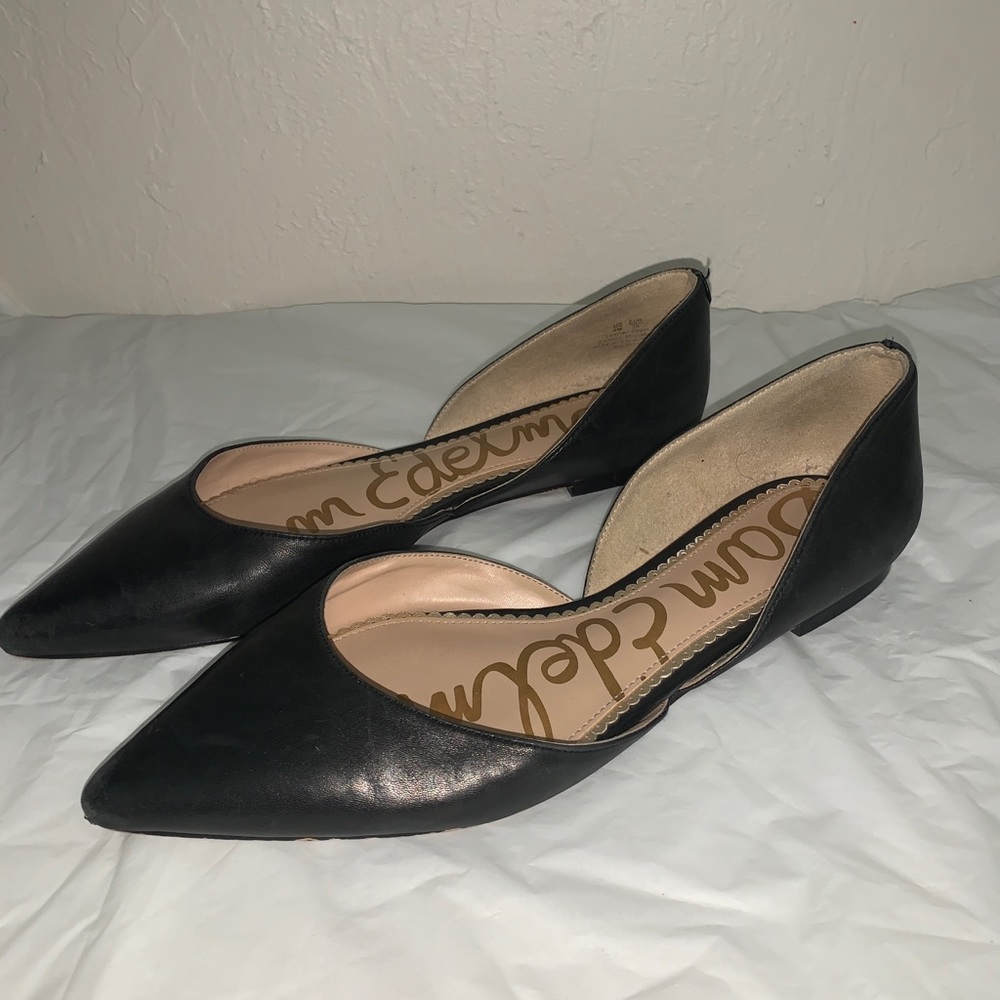 Sam Edelman RODNEY D'ORSAY Womens BLACK LEATHER SHOES FLATS Size 9